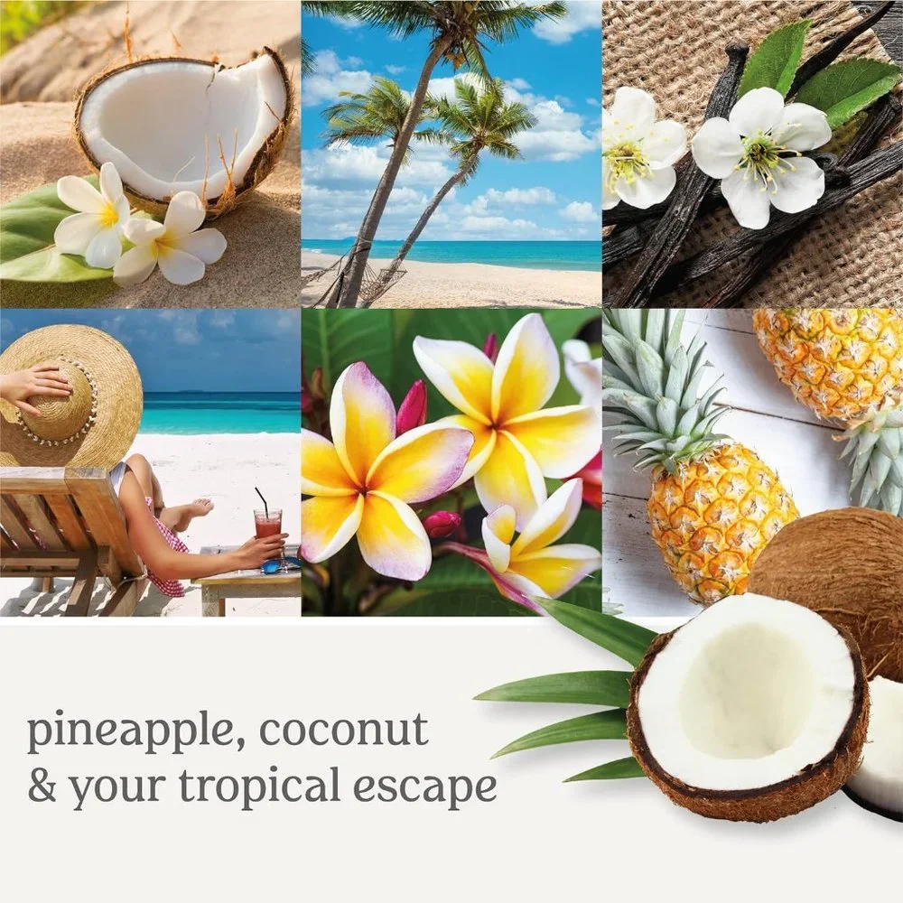 Candle Coconut Beach Scented, Classic 22oz Large Jar Single Wick Candle, Over 11